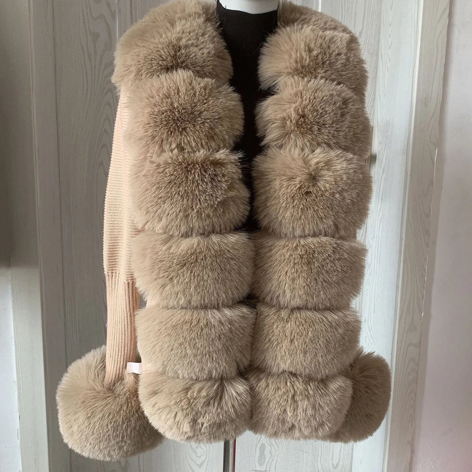 Women's Faux Fur Knit Sweater Cardigan