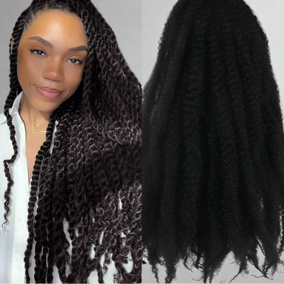 18" Marley Hair Ombre Black Brown Blonde Grey 35