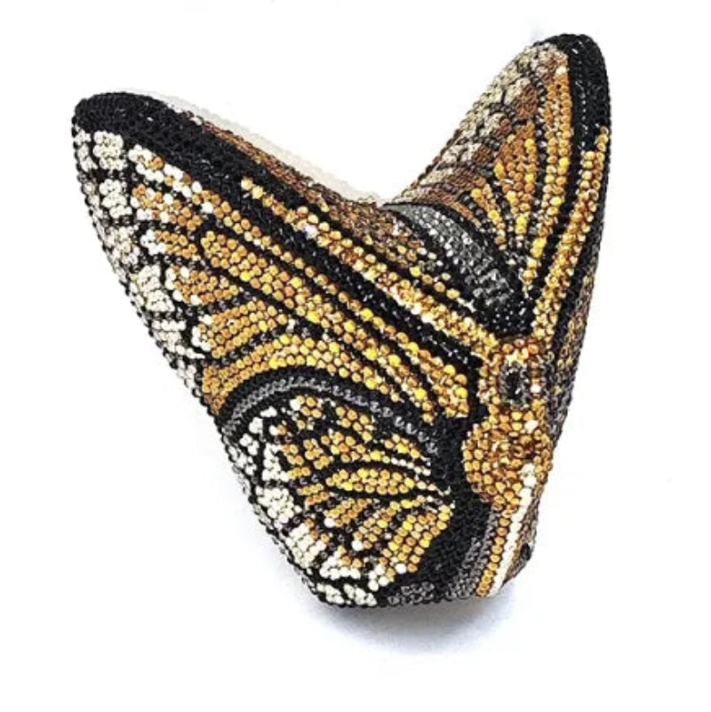 Butterfly-shaped luxury crystal evening clutch bag for women, rhinestone purse for weddings and parties