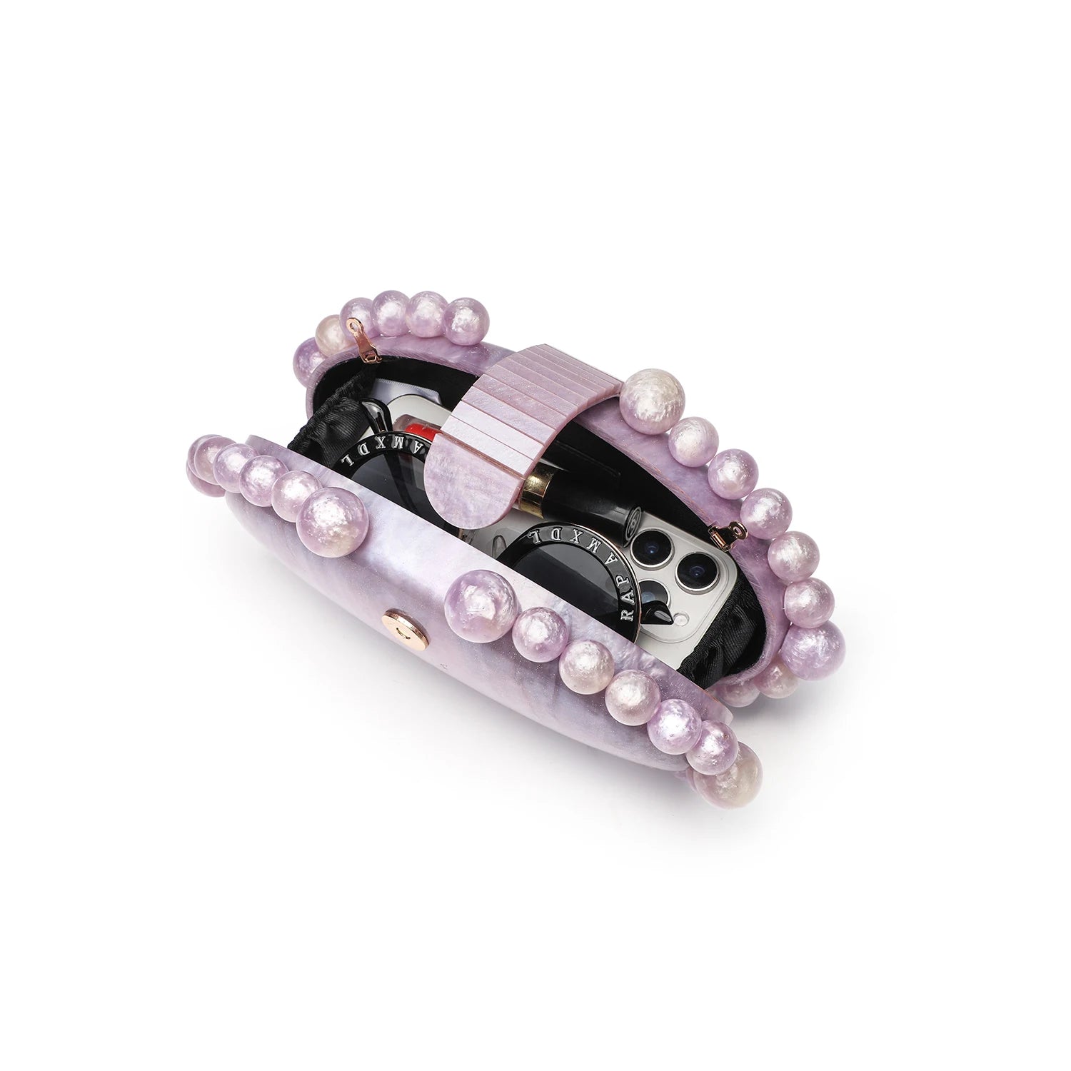 Elegant pearl white marble acrylic clutch bag for women, evening crossbody purse for luxury dinner parties