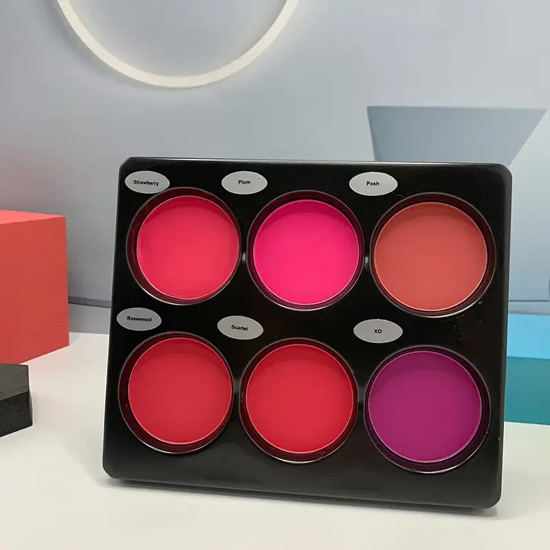 Makeup palette with six pink shades