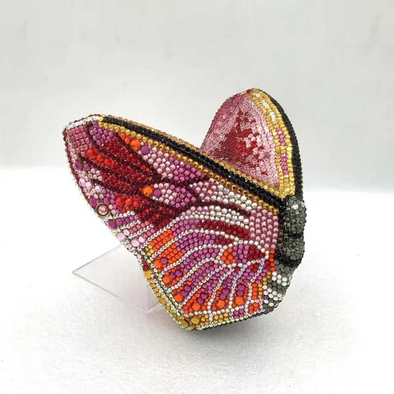 Beaded butterfly clutch.