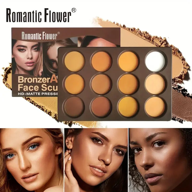 12 Color Matte Bronzer Palette 