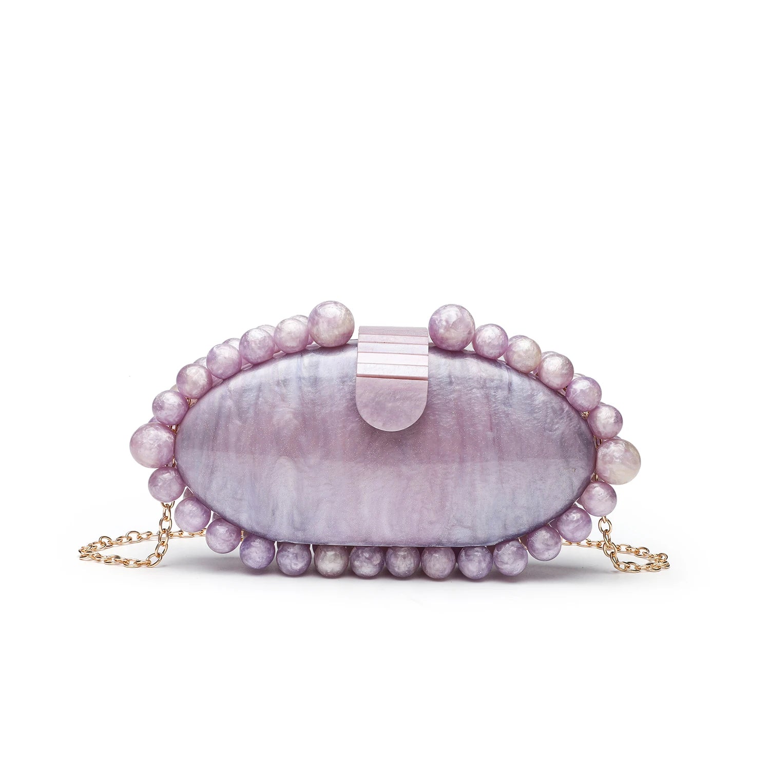 Elegant pearl white marble acrylic clutch bag for women, evening crossbody purse for luxury dinner parties