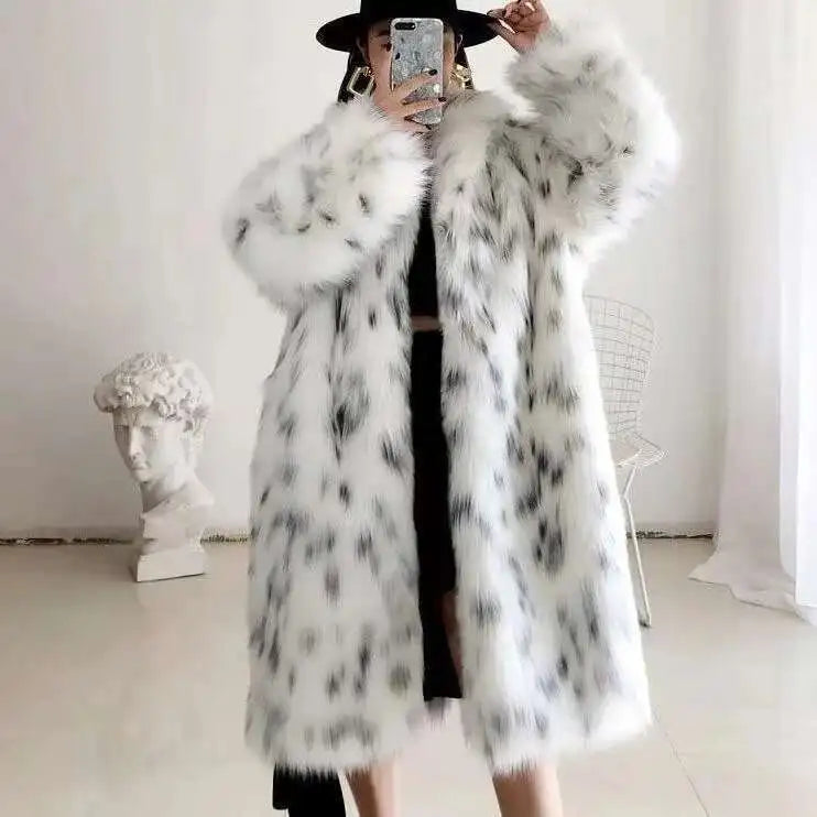Winter Faux Fox Fur Coat