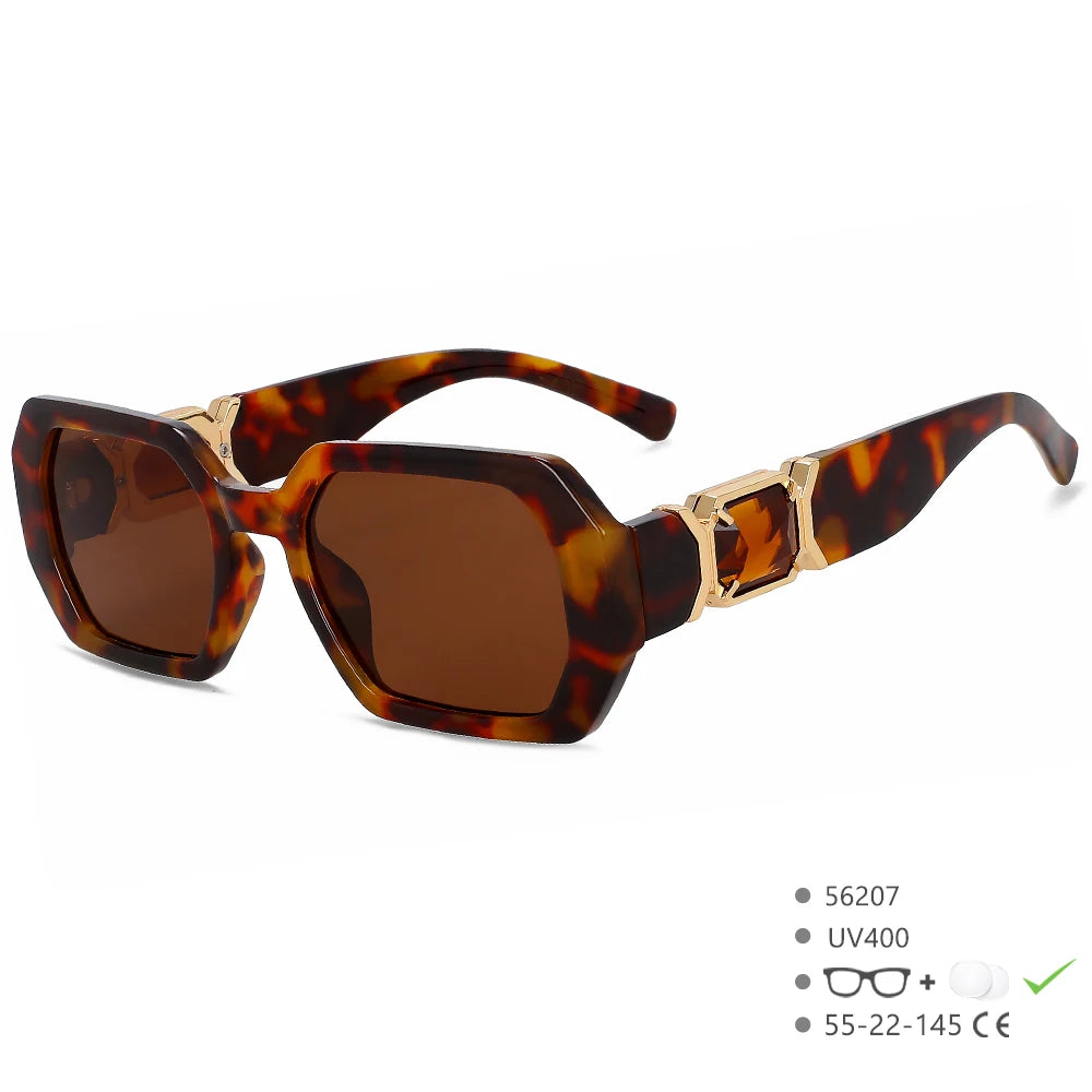 Sunglasses with a tortoiseshell frame and brown lenses