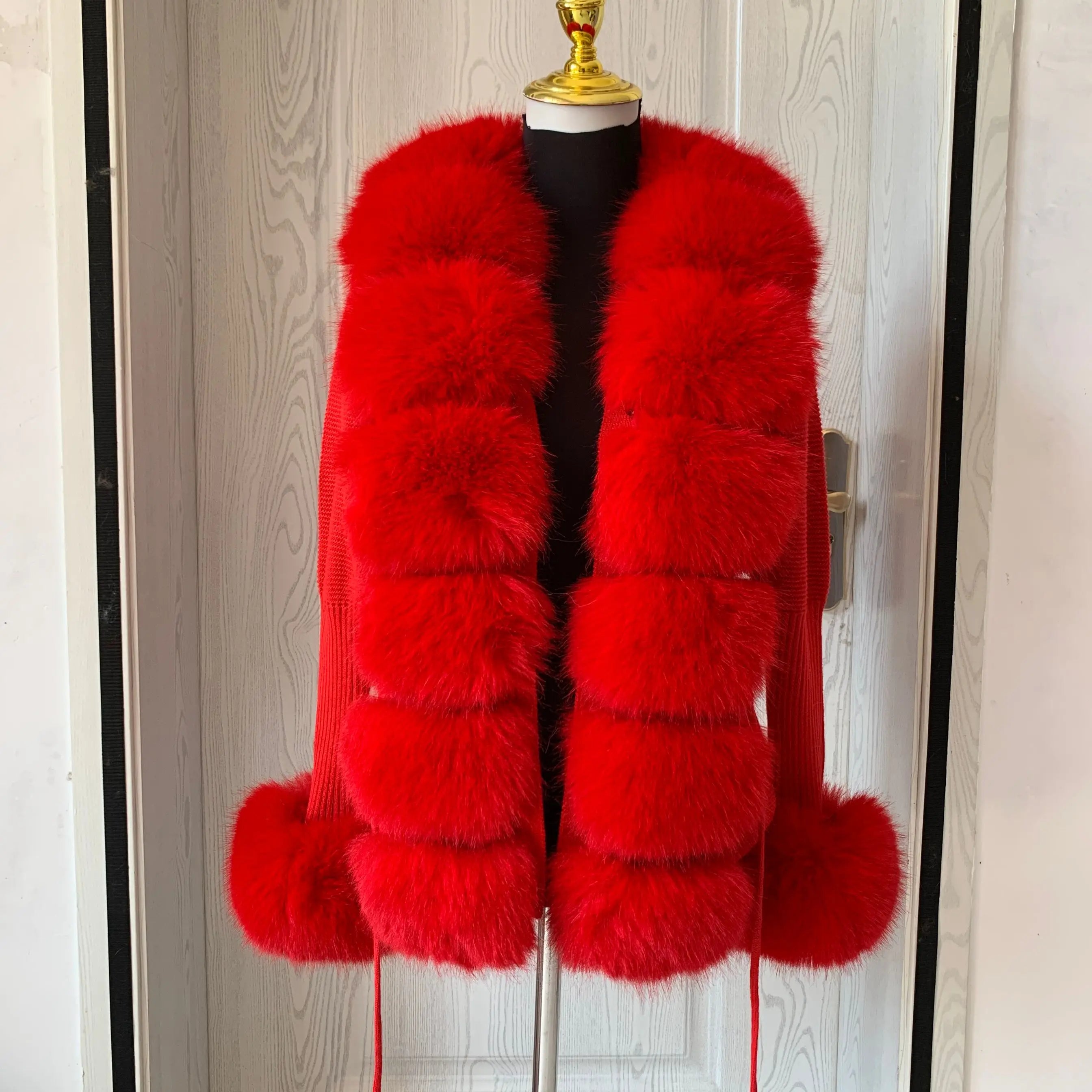 Women's Faux Fur Knit Sweater Cardigan