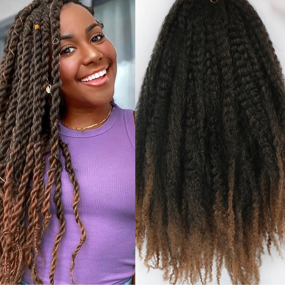 18" Marley Hair Ombre Black Brown Blonde Grey 35