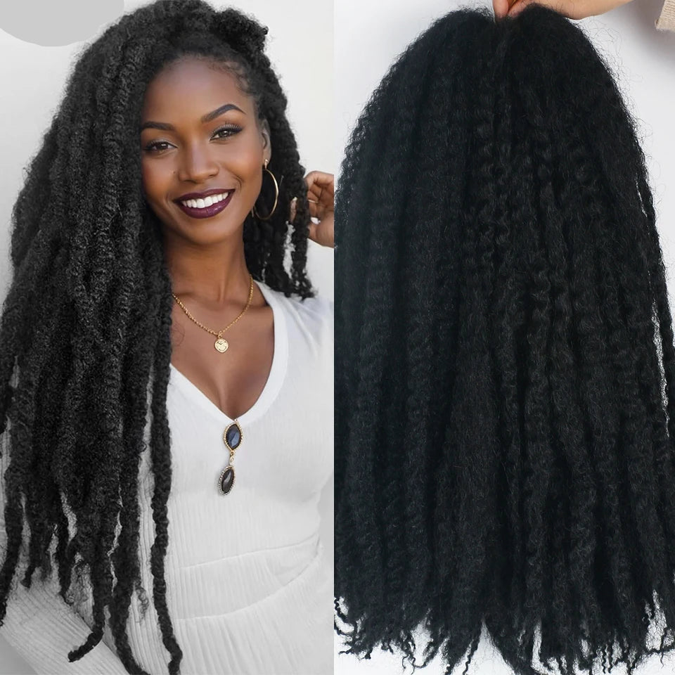 18" Marley Hair Ombre Black Brown Blonde Grey 35