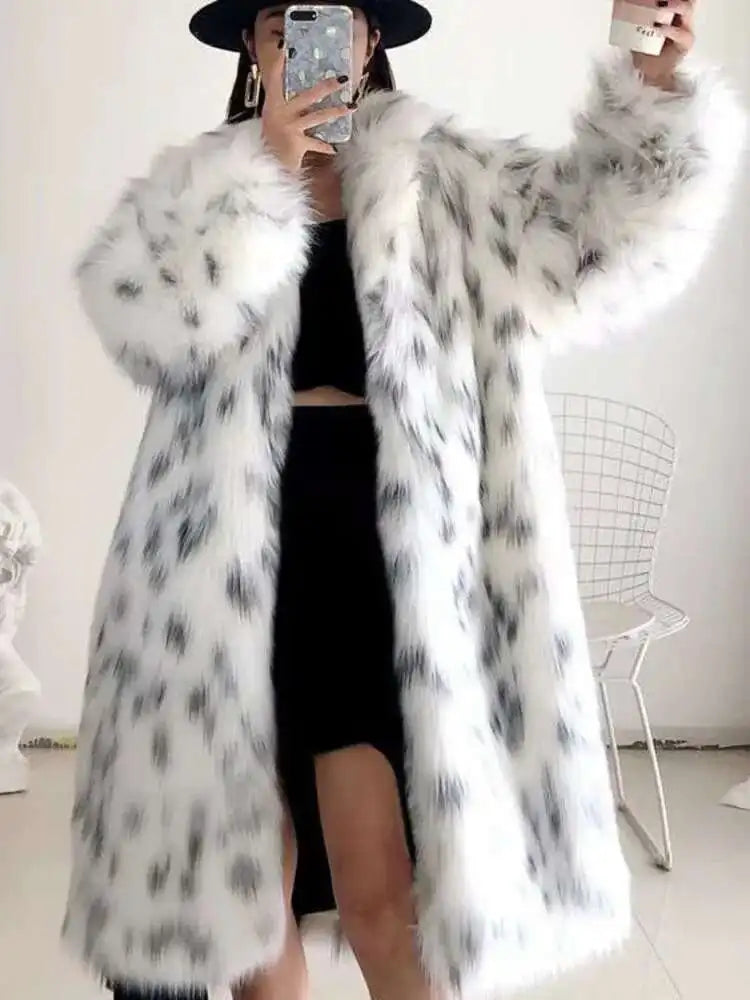 Winter Faux Fox Fur Coat
