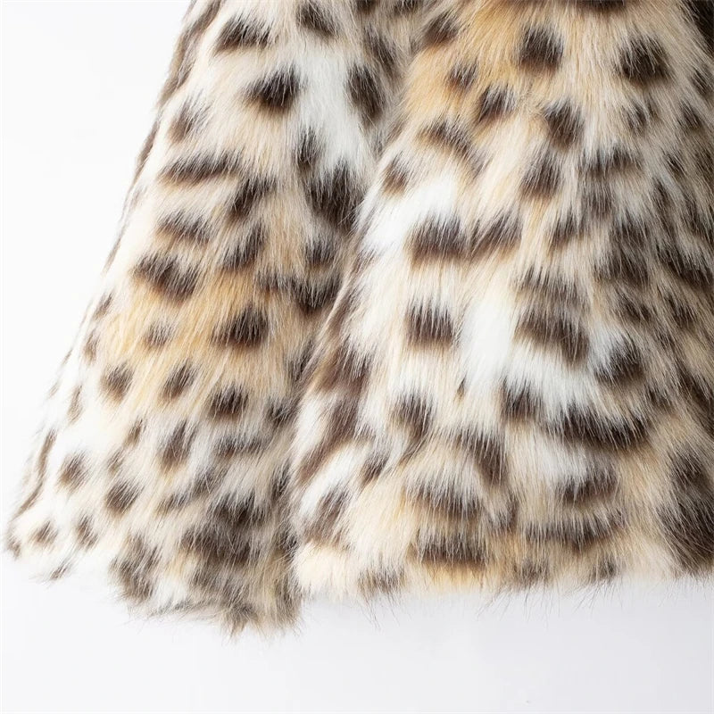 Faux Fur Tiger Print Cropped Jacket
