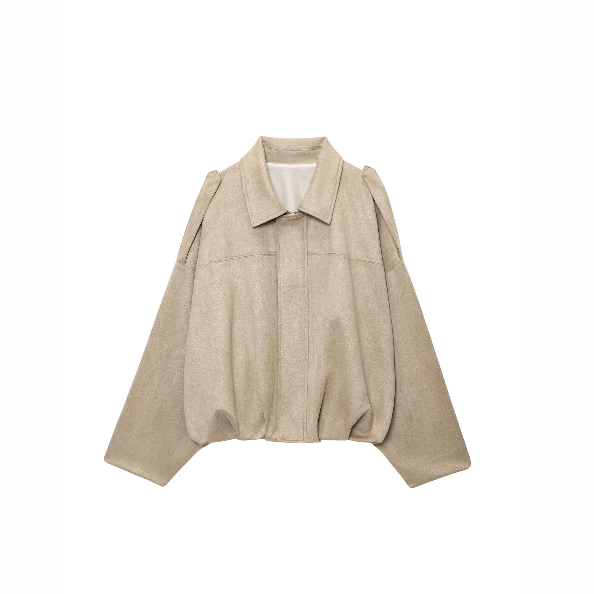 Women's Vintage Suede Jacket - Loose Autumn Coat | HalleBeauty