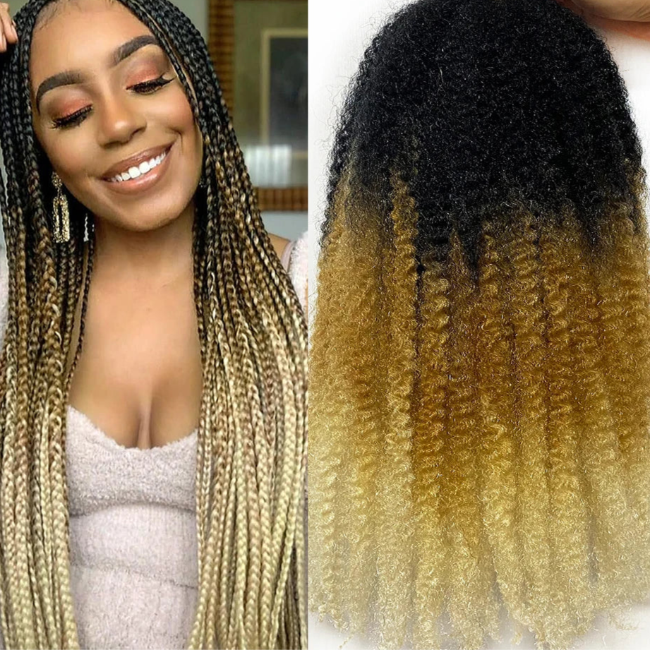 18" Marley Hair Ombre Black Brown Blonde Grey 35