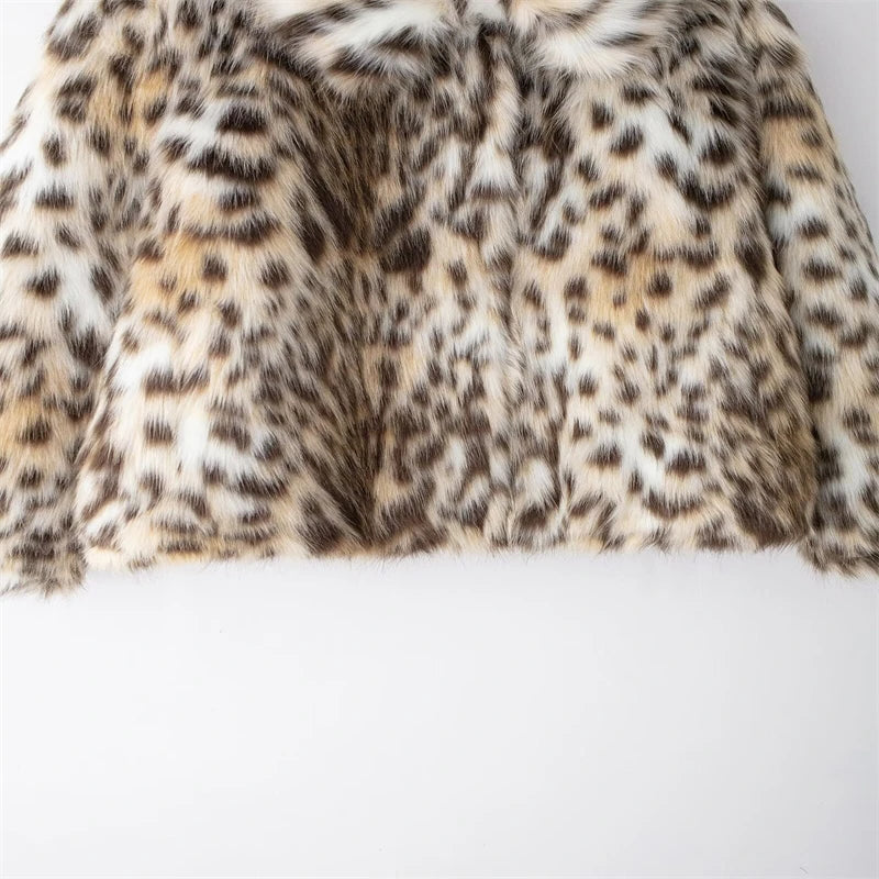 Faux Fur Tiger Print Cropped Jacket