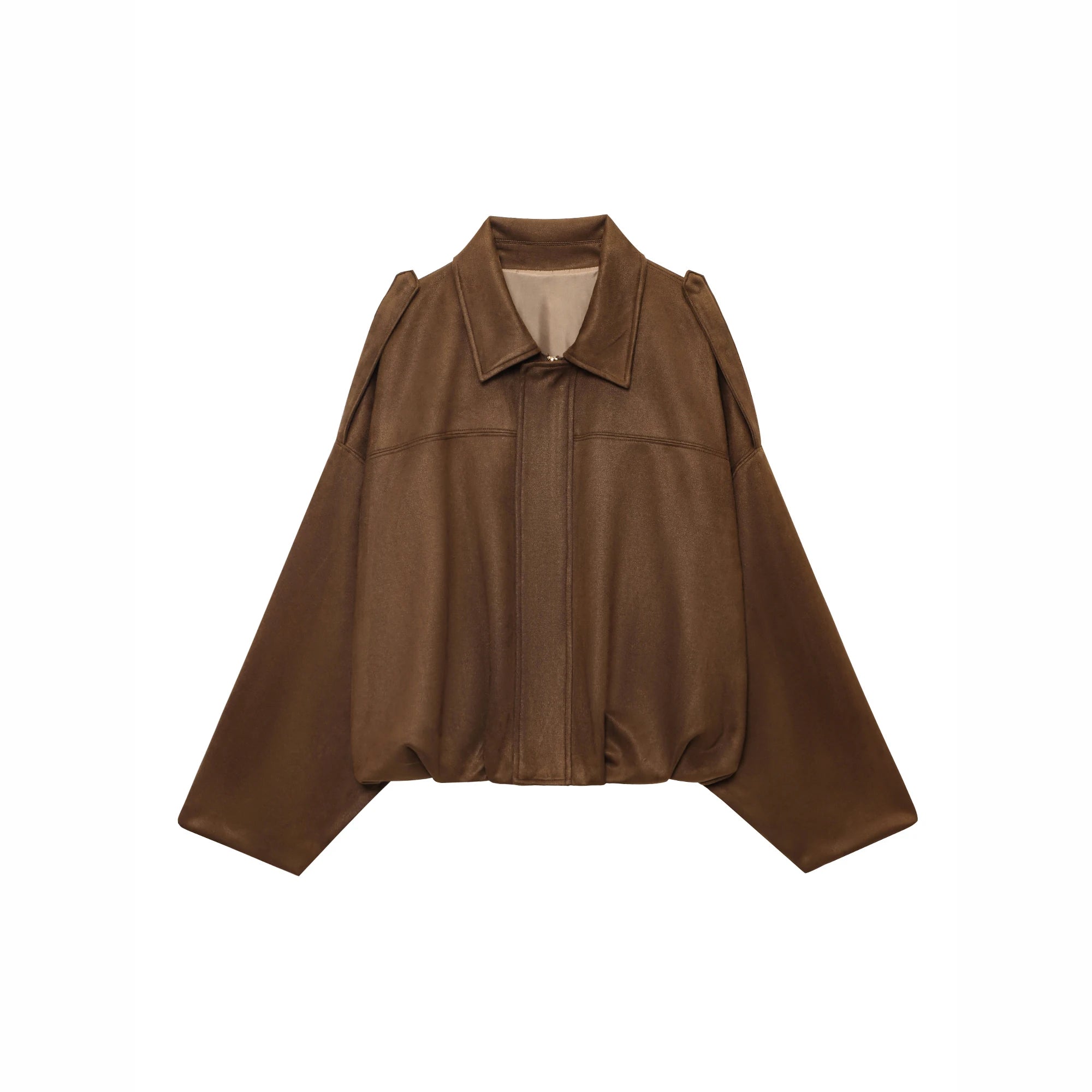 Women's Vintage Suede Jacket - Loose Autumn Coat | HalleBeauty