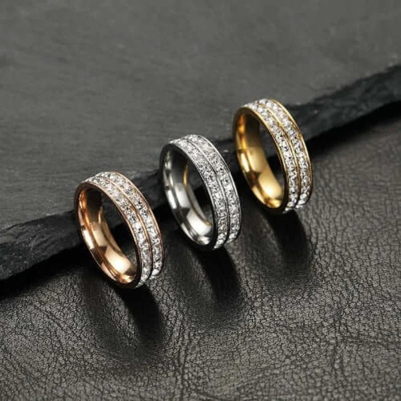 Stainless Steel Zircon Ring for Women - HalleBeauty