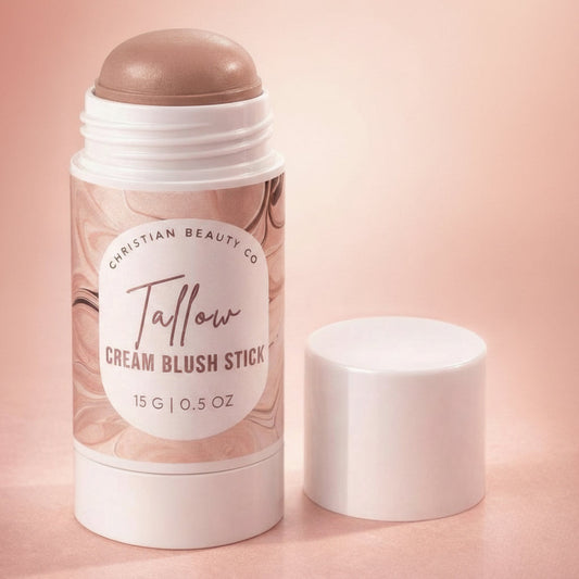 Tallow Cream Blush Stick – Buildable Natural Flush | Hallebeauty