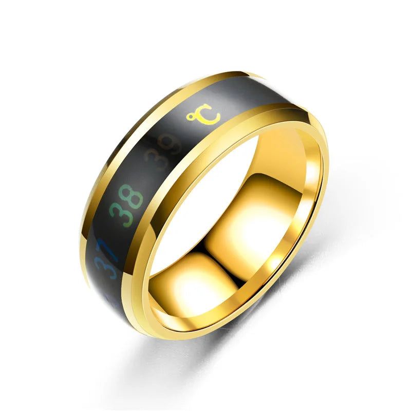 Titanium Steel Thermochromic Ring: Color-Changing Innovation - HalleBeauty