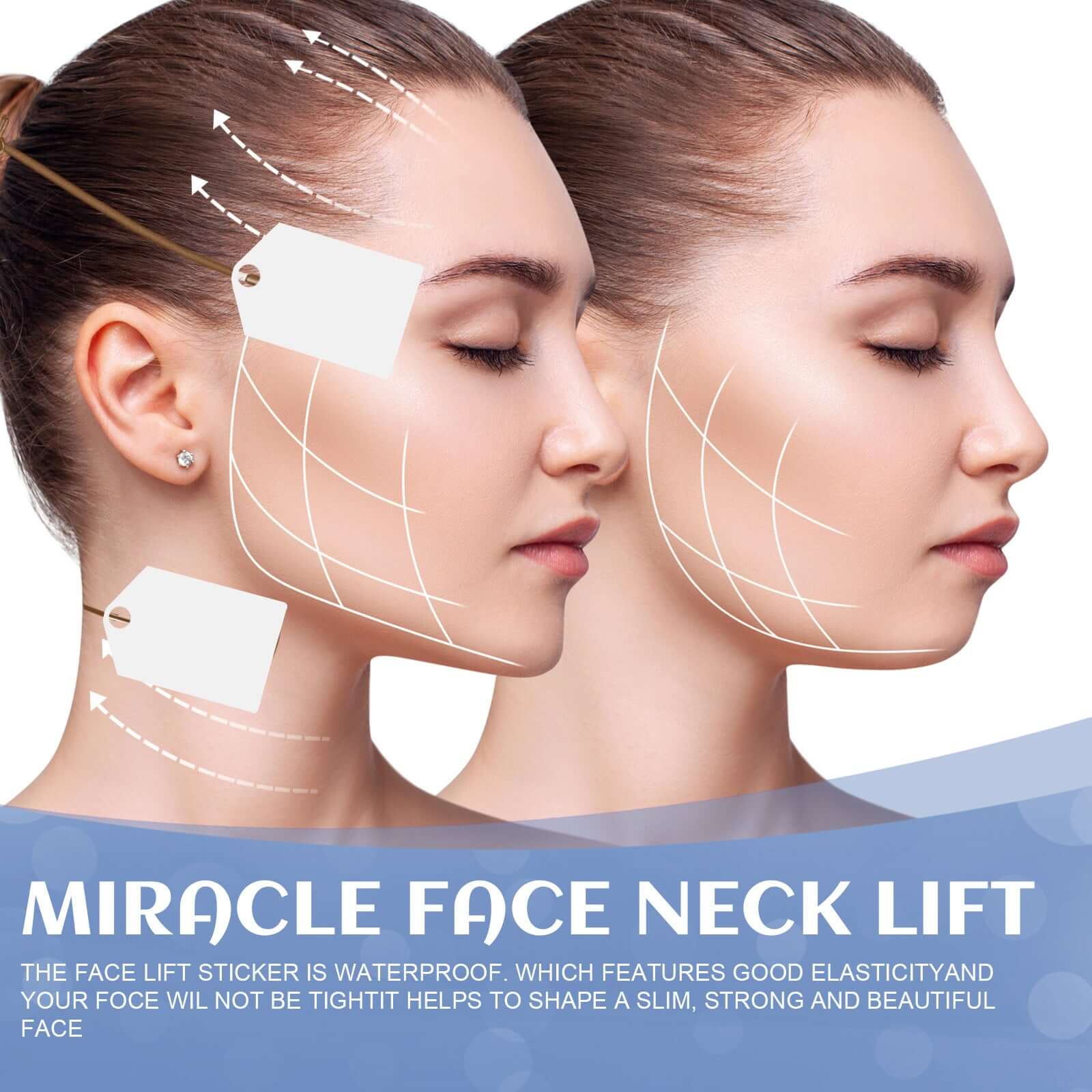 V-Shaped Face Lift Plastic Sticker