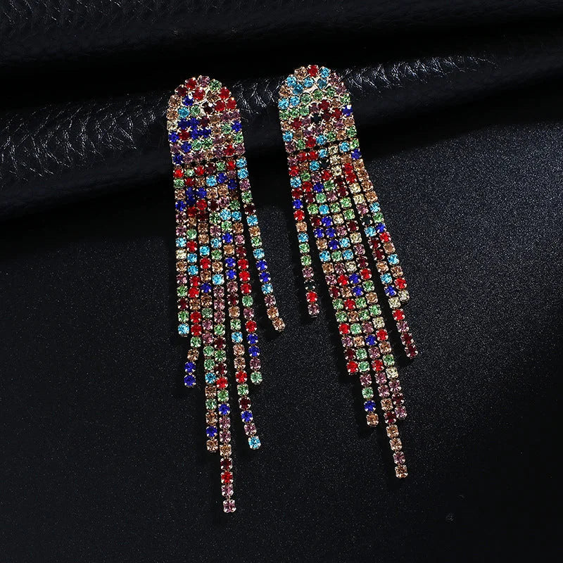 Women's Diamond Earrings Long Earrings - HalleBeauty