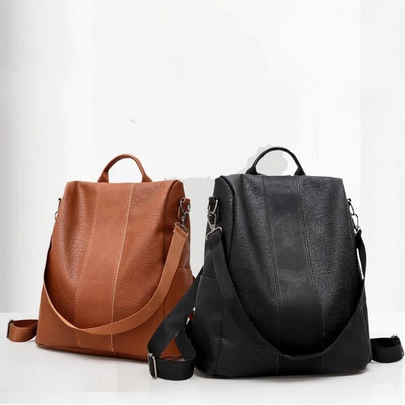 Women's Solid Color Large Capacity Backpack | Stylish & Functional Bag - HalleBeauty