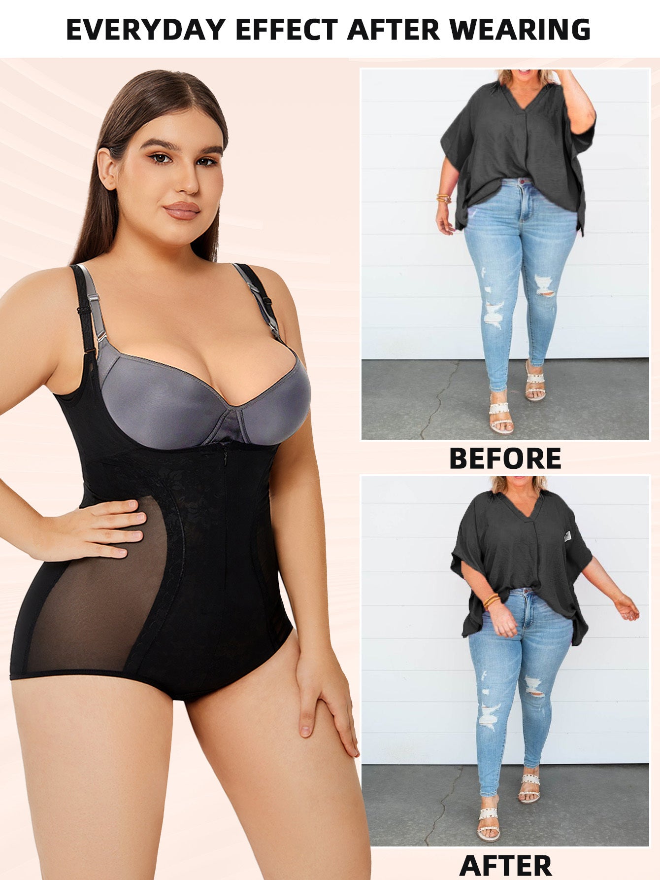 Tummy Control Shapewear Bodysuit - Slim Body Shaper