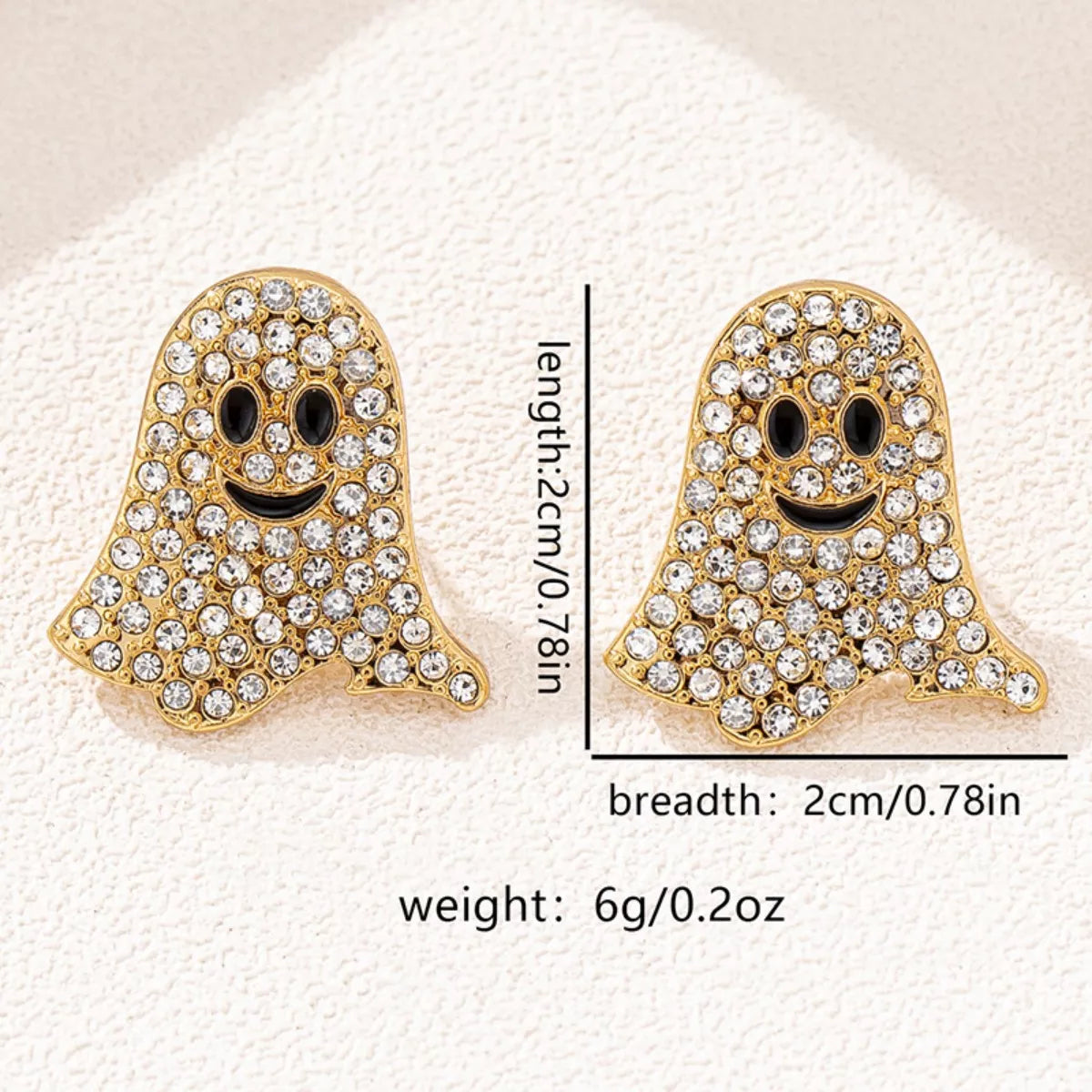 Rhinestone Halloween Ghost Earrings | Hallebeauty