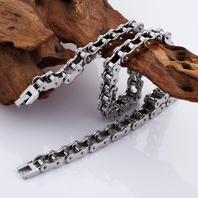 Men's Titanium Chain Bracelet – Bicycle Chain Design Jewelry