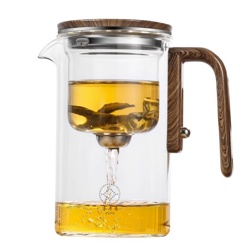 Magnetic Glass Teapot | Wood Handle Tea Filtration Pot