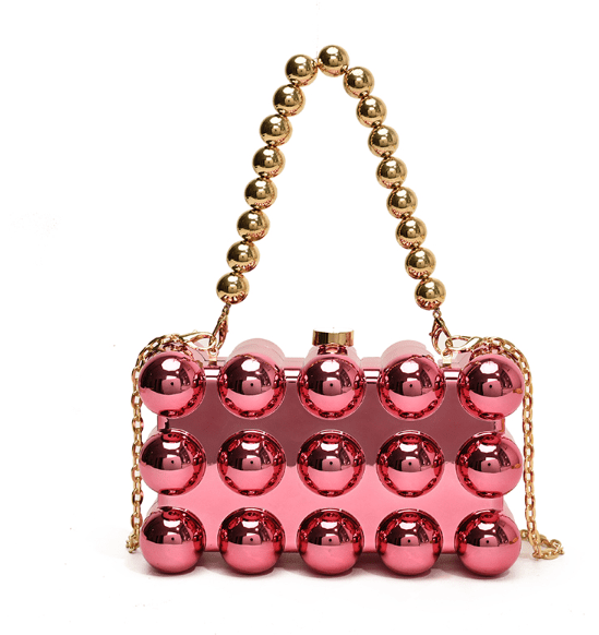 Acrylic Bubble Clutch - Detachable Strap Square Purse - HalleBeauty
