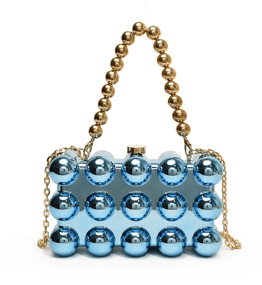 Acrylic Bubble Clutch - Detachable Strap Square Purse - HalleBeauty