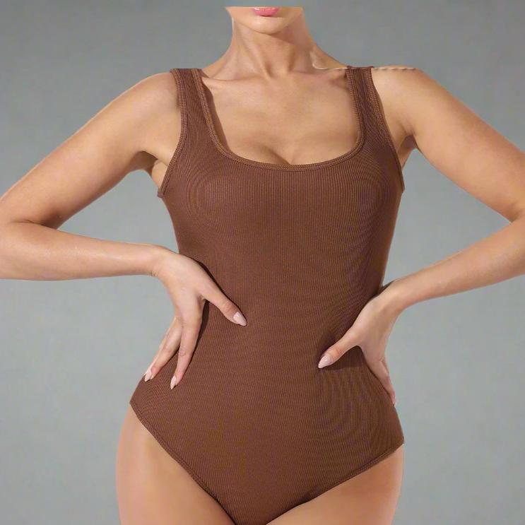 Women's Simple Solid Color Bodysuit | Fashionable & Sleek