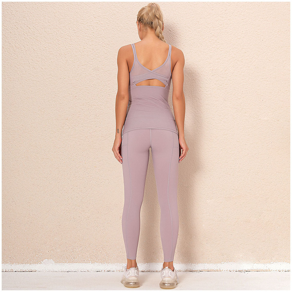 Women's Cross Back Yoga Set – Top & Pants | Hallebeauty