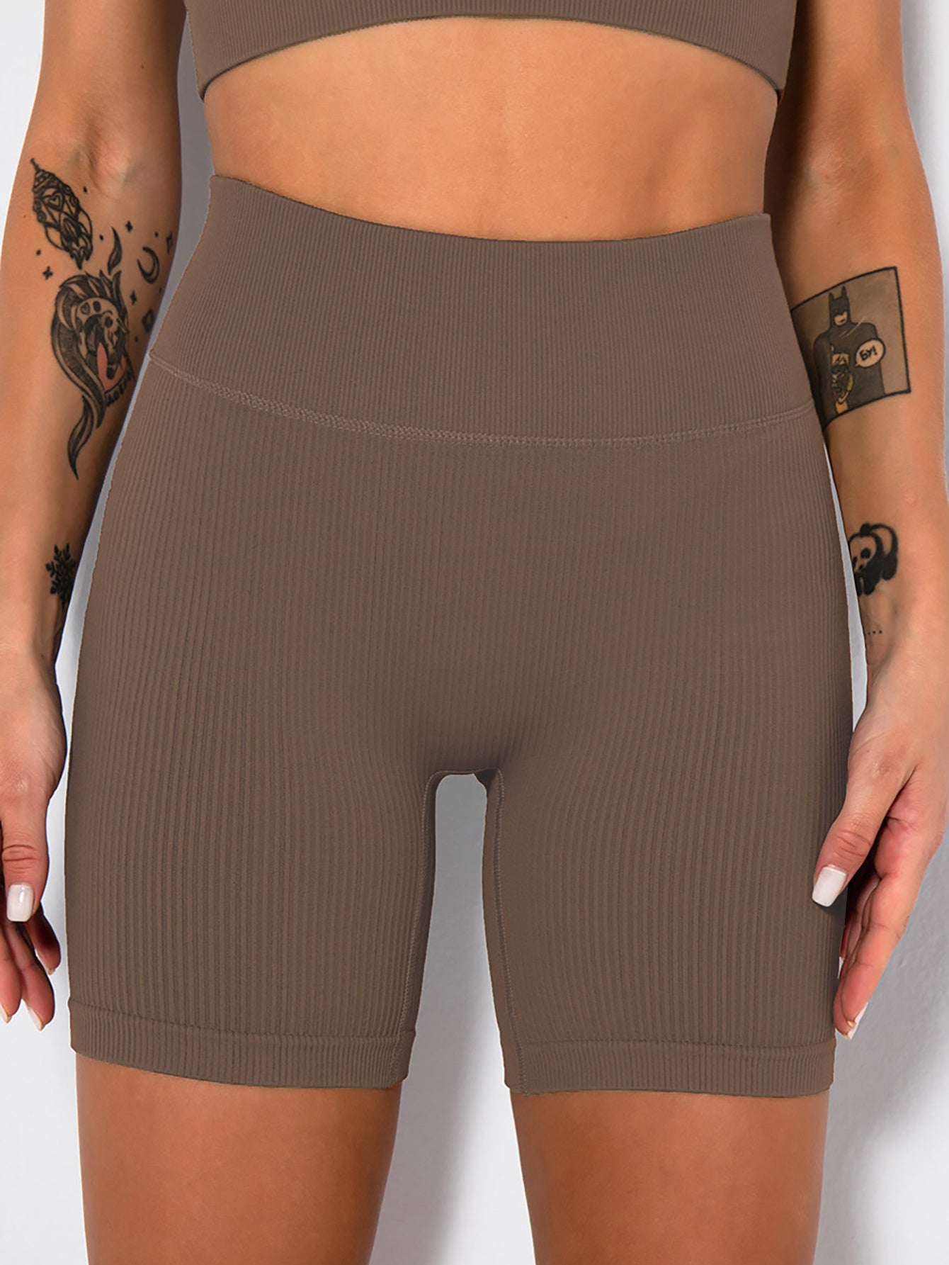 Seamless Ribbed Yoga Shorts | High Waist Workout Fit