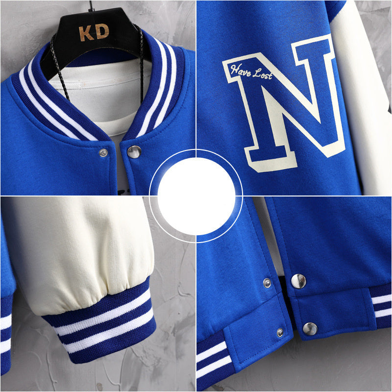 Letter Print Color Block Jacket | Men’s Baseball Coat