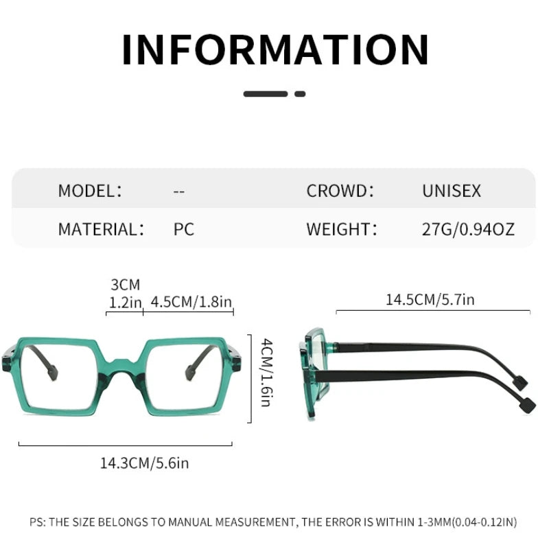 Square Glasses Frames – Unisex Acetate Eyewear for Women & Men