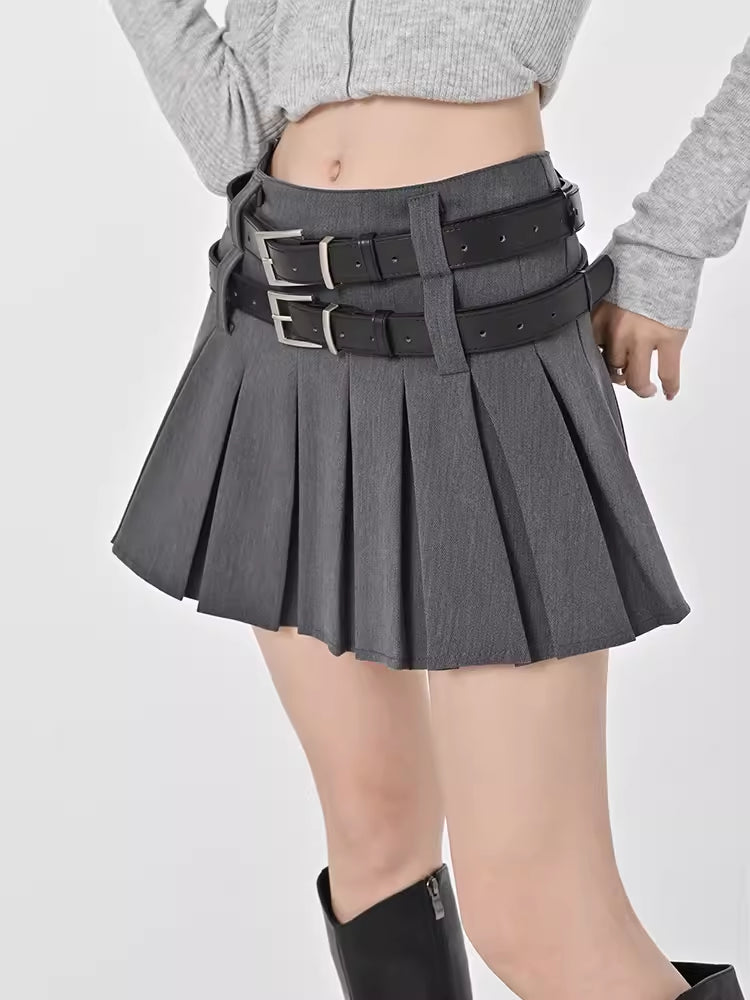 High-Waisted Pleated Mini Skirt | Hallebeauty