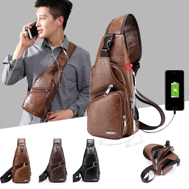 Men's USB Charging Crossbody Chest Bag | Stylish & Functional Travel Bag