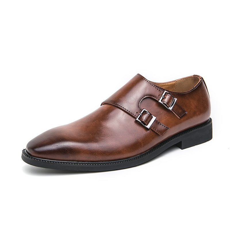 Men's Leather Buckle Pumps: Blending Formal Elegance with Casual Style - HalleBeauty