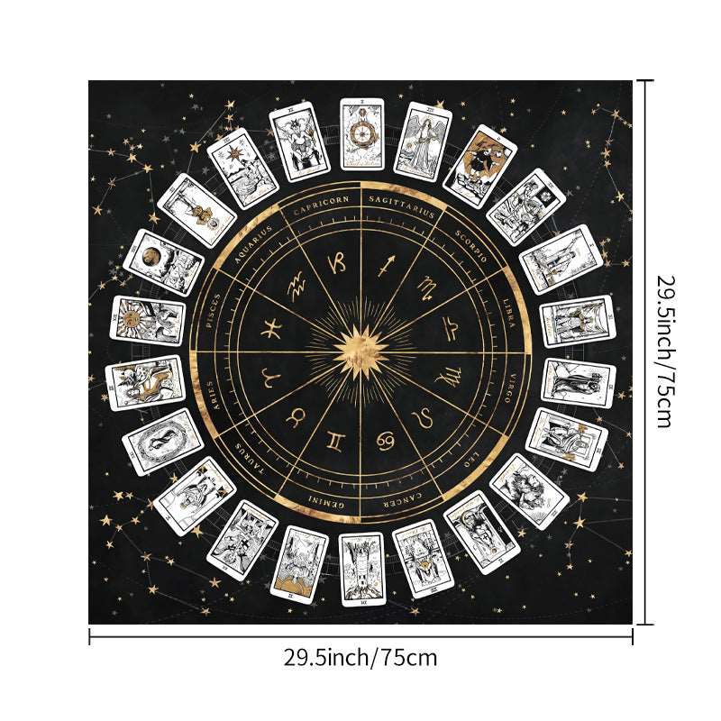 Tarot Tablecloth – Mandala, Moon Phase & Butterfly Design