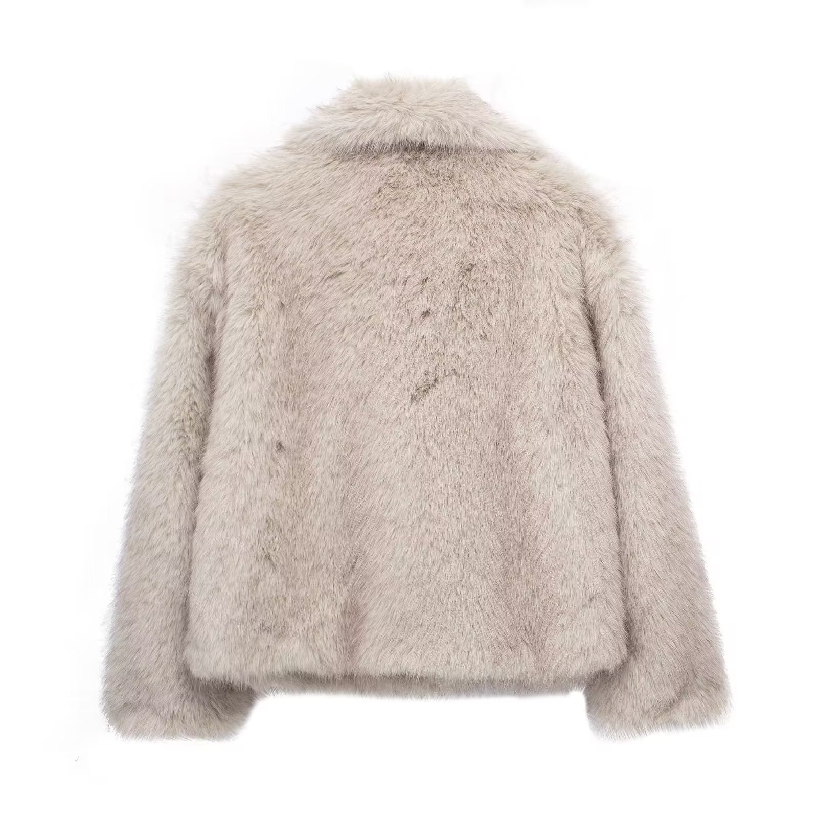 Winter Plush Coat | Thick Lapel Long Sleeve Outwear