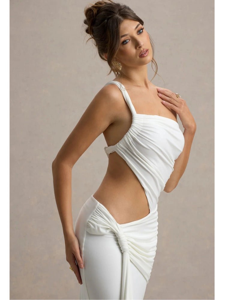 Backless Bodycon Dress - Lace - Up Hollow Out Party Dress - HalleBeauty