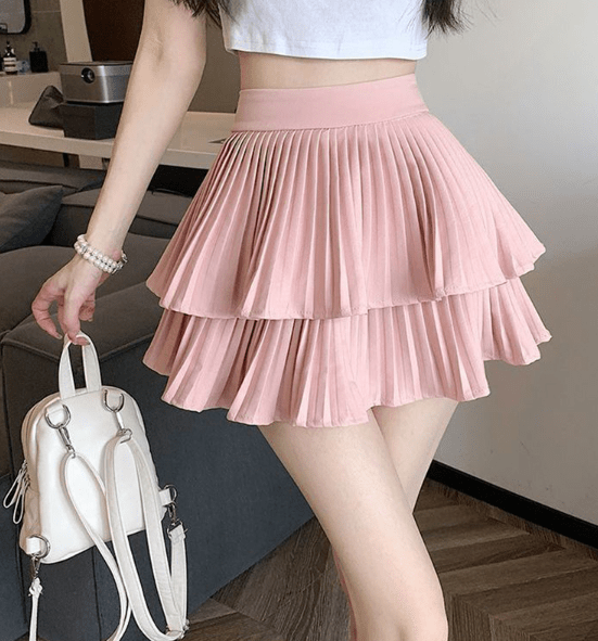 Balletcore Mini Skirt - High Waist Ruffle Skirt (Sexy & Cute) - HalleBeauty