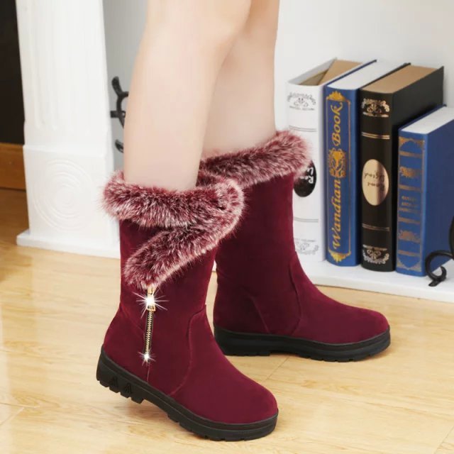 Women’s Flat Platform Snow Boots - Autumn & Winter Footwear