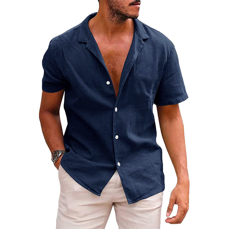 Men's Tops Casual Button-Down Shirt Short Sleeve