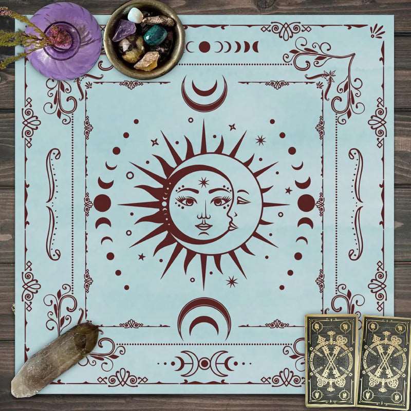 Tarot Tablecloth – Mandala, Moon Phase & Butterfly Design