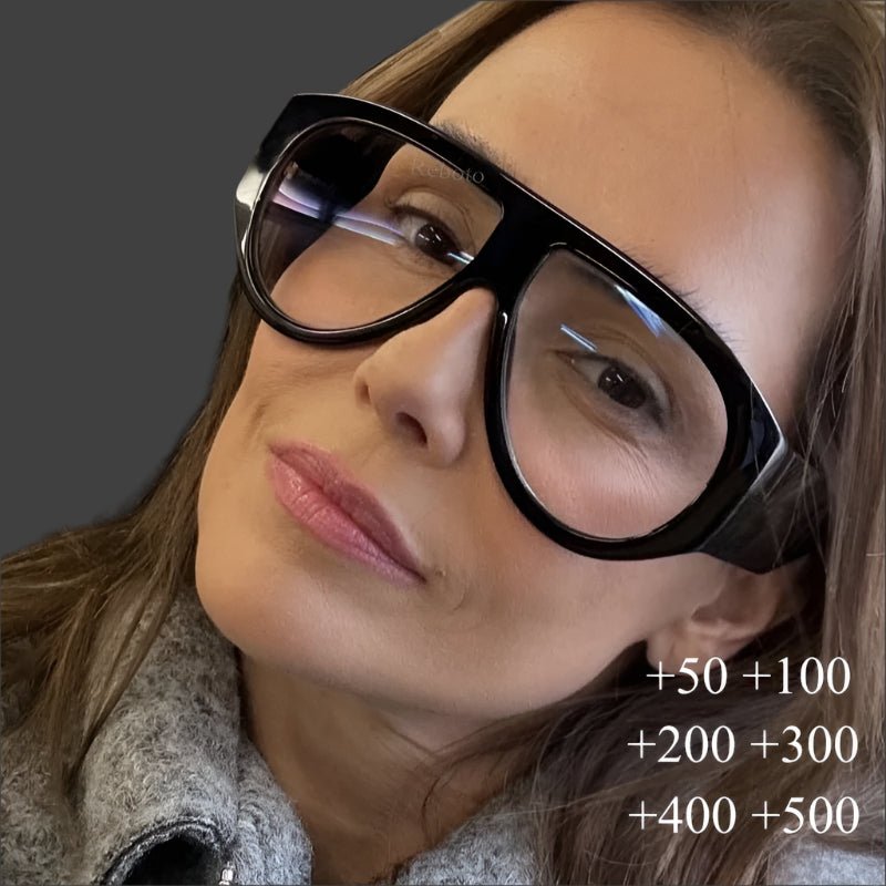 Big Frame Pilot Reading Glasses - Classic Oversized for Women & Men - HalleBeauty