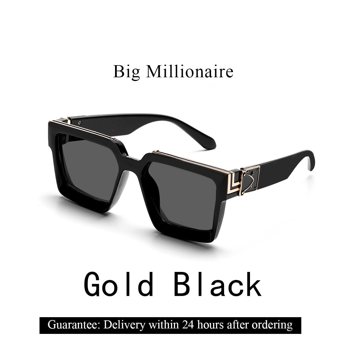 Black Millionaire Shades - Premium Luxury Designer Sunglasses for Men & Women - HalleBeauty