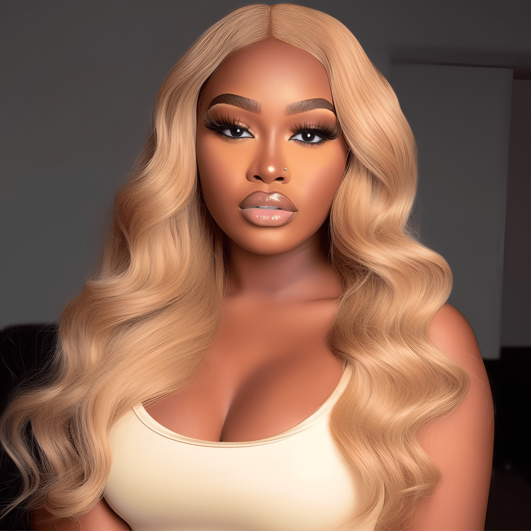 Blonde Body Wave 13x4 Transparent Lace Front Wig - Human Hair - HalleBeauty