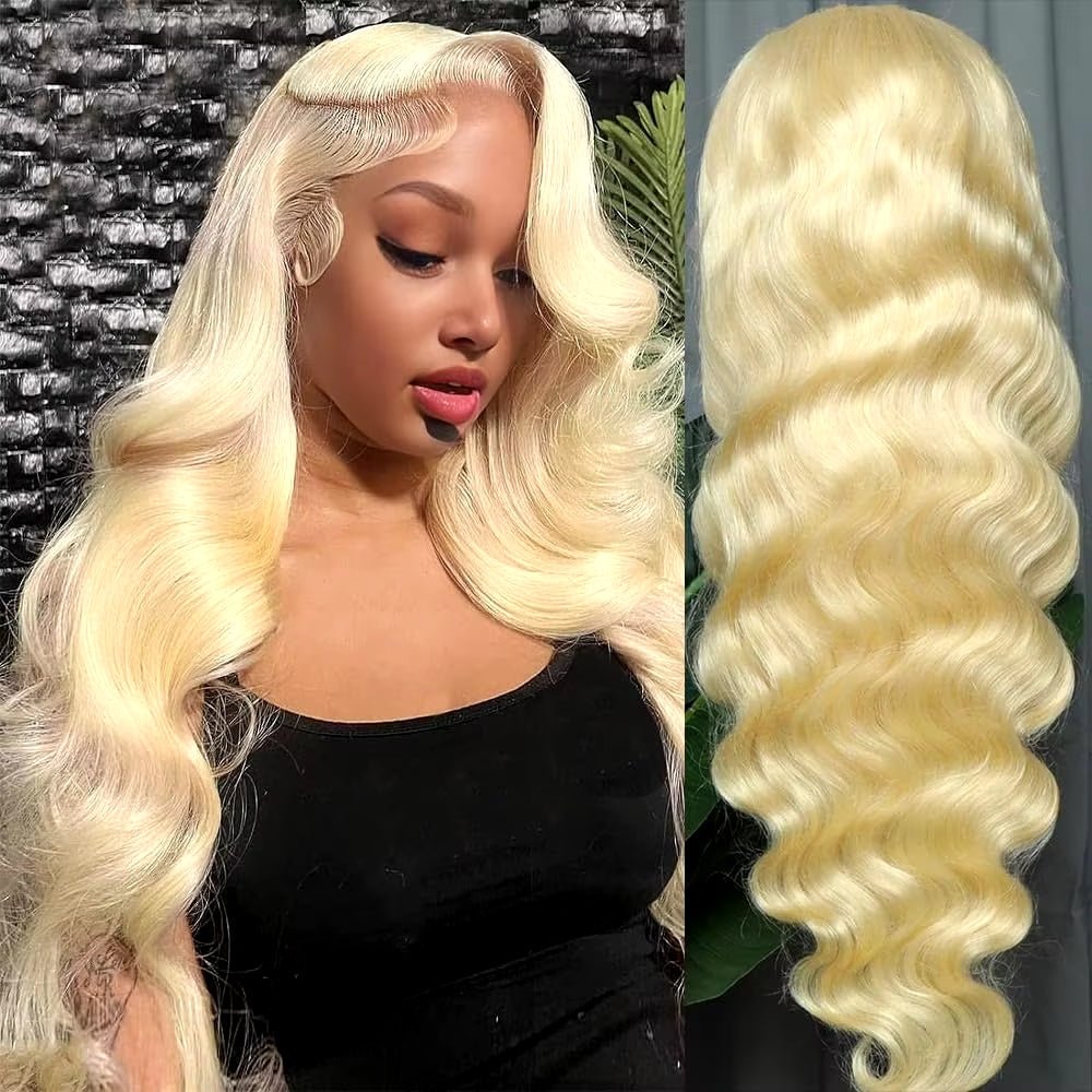 Blonde Lace Front Wig - 13x6 Straight Human Hair (Pre - Plucked) - HalleBeauty